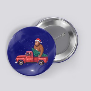 Bigfoot Christmas Tree Truck Festive Graphic Great Gift Button