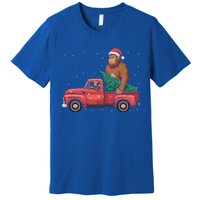 Bigfoot Christmas Tree Truck Festive Graphic Great Gift Premium T-Shirt