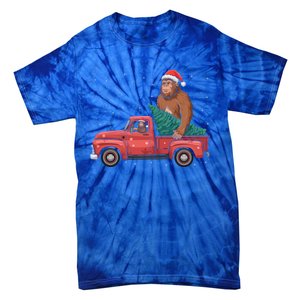 Bigfoot Christmas Tree Truck Festive Graphic Great Gift Tie-Dye T-Shirt