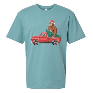 Bigfoot Christmas Tree Truck Festive Graphic Great Gift Sueded Cloud Jersey T-Shirt