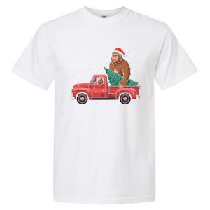 Bigfoot Christmas Tree Truck Festive Graphic Great Gift Garment-Dyed Heavyweight T-Shirt