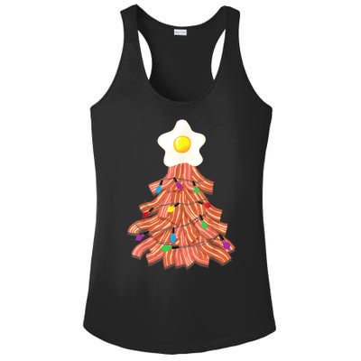 Bacon Christmas Tree Egg Top Funny Pork Lover Gift Ladies PosiCharge Competitor Racerback Tank