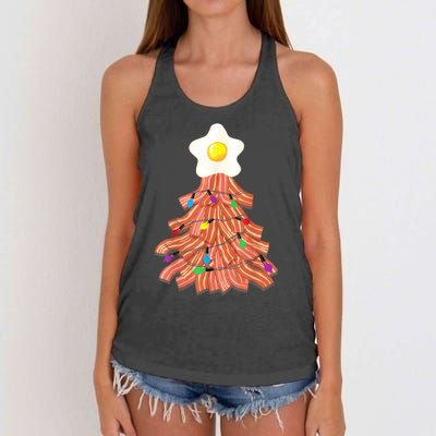 Bacon Christmas Tree Egg Top Funny Pork Lover Gift Women's Knotted Racerback Tank