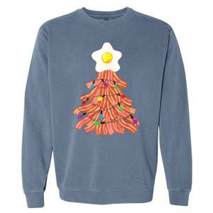 Bacon Christmas Tree Egg Top Funny Pork Lover Gift Garment-Dyed Sweatshirt