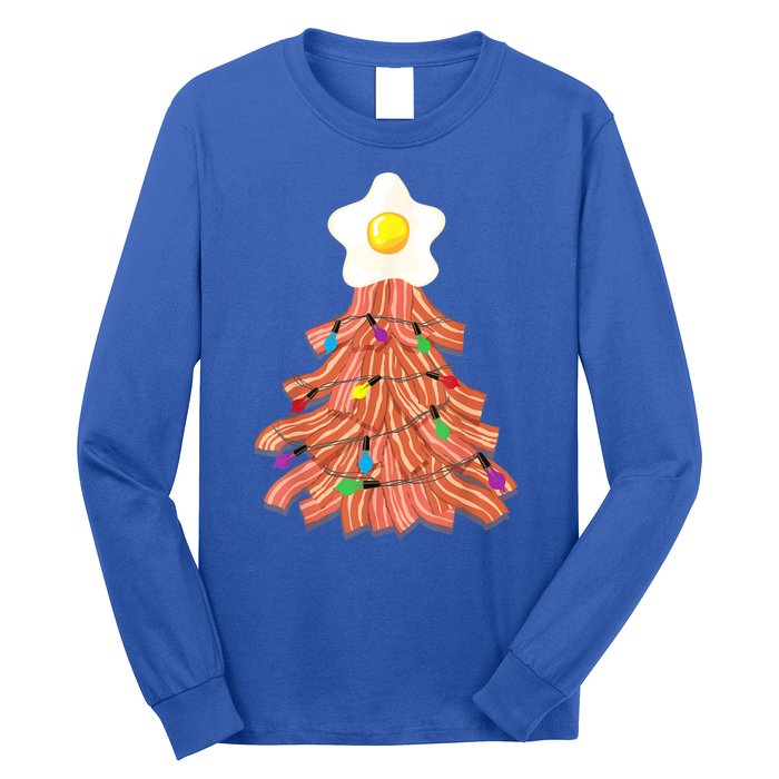 Bacon Christmas Tree Egg Top Funny Pork Lover Gift Long Sleeve Shirt