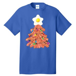 Bacon Christmas Tree Egg Top Funny Pork Lover Gift Tall T-Shirt