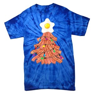 Bacon Christmas Tree Egg Top Funny Pork Lover Gift Tie-Dye T-Shirt