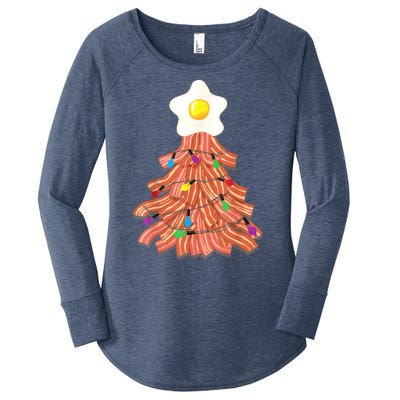 Bacon Christmas Tree Egg Top Funny Pork Lover Gift Women's Perfect Tri Tunic Long Sleeve Shirt