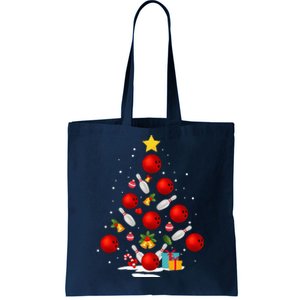 Bowling Christmas Tree Lights Xmas Tote Bag