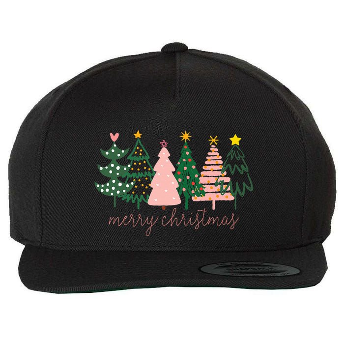 Boho Christmas Tree funny holiday Wool Snapback Cap