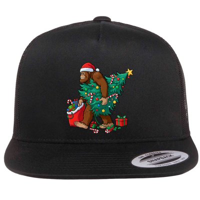 Bigfoot Christmas Tree Lights Xmas Sasquatch Lovers Cool Gift Flatbill Hat