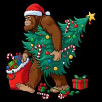 Bigfoot Christmas Tree Lights Xmas Sasquatch Lovers Cool Gift Cooling Performance Long Sleeve Crew