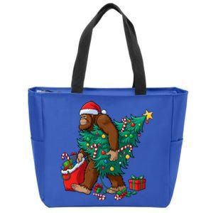 Bigfoot Christmas Tree Lights Xmas Sasquatch Lovers Cool Gift Zip Tote Bag