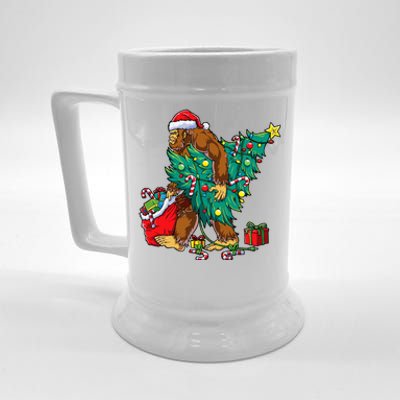 Bigfoot Christmas Tree Lights Xmas Sasquatch Lovers Beer Stein