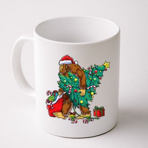 Bigfoot Christmas Tree Lights Xmas Sasquatch Lovers Coffee Mug