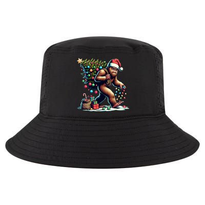 Bigfoot Christmas Tree Lights Xmas Sasquatch Lovers Gift Cool Comfort Performance Bucket Hat