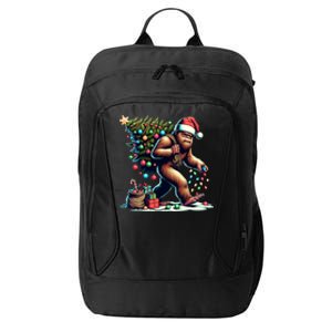 Bigfoot Christmas Tree Lights Xmas Sasquatch Lovers Gift City Backpack