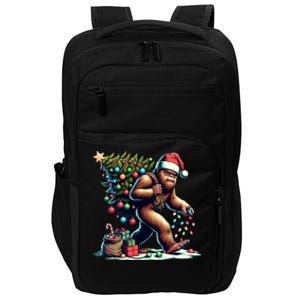 Bigfoot Christmas Tree Lights Xmas Sasquatch Lovers Gift Impact Tech Backpack