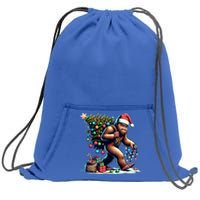 Bigfoot Christmas Tree Lights Xmas Sasquatch Lovers Gift Sweatshirt Cinch Pack Bag