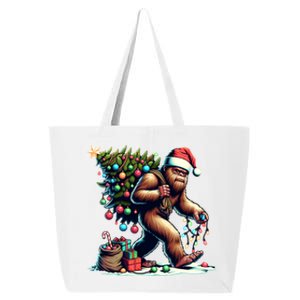 Bigfoot Christmas Tree Lights Xmas Sasquatch Lovers Gift 25L Jumbo Tote