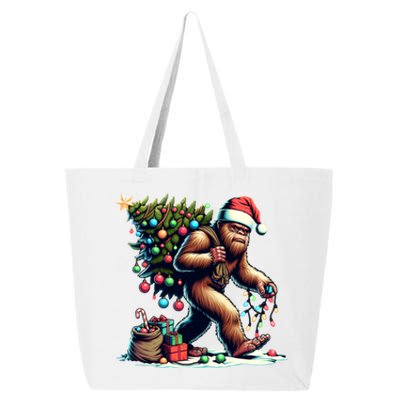 Bigfoot Christmas Tree Lights Xmas Sasquatch Lovers Gift 25L Jumbo Tote