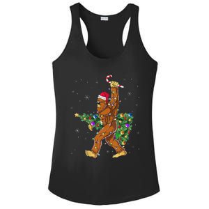 Bigfoot Christmas Tree Lights Sasquatch Lovers Ladies PosiCharge Competitor Racerback Tank