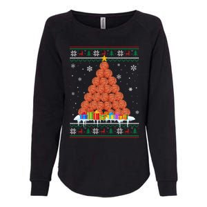 Basketball Christmas Tree Funny Ugly Christmas Sweater Gift Womens California Wash Sweatshirt