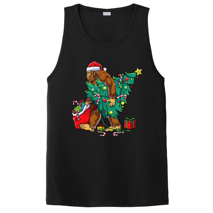 Bigfoot Christmas Tree Lights Xmas Sasquatch Lovers PosiCharge Competitor Tank