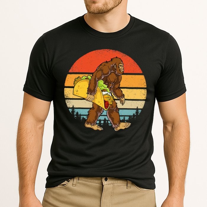Bigfoot Carrying Taco Funny Cinco De Mayo Men Sasquatch Performance Shirt