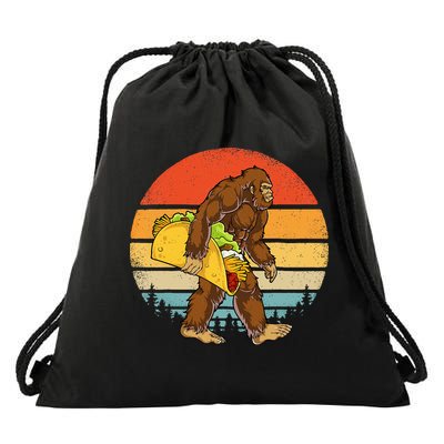 Bigfoot Carrying Taco Funny Cinco De Mayo Men Sasquatch Drawstring Bag