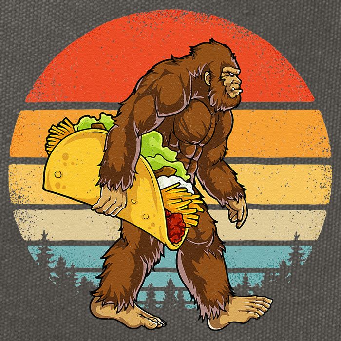 Bigfoot Carrying Taco Funny Cinco De Mayo Men Sasquatch Cotton Canvas Backpack