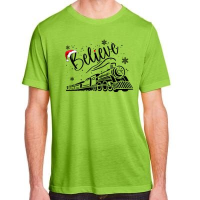 Believe Christmas Train Holiday Adult ChromaSoft Performance T-Shirt