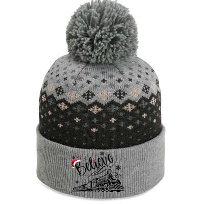 Believe Christmas Train Holiday The Baniff Cuffed Pom Beanie