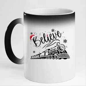 Believe Christmas Train Holiday 11oz Black Color Changing Mug