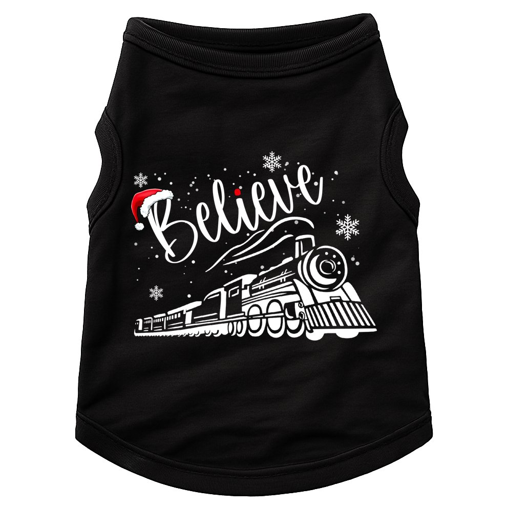 Believe Christmas Train Holiday Doggie Tank