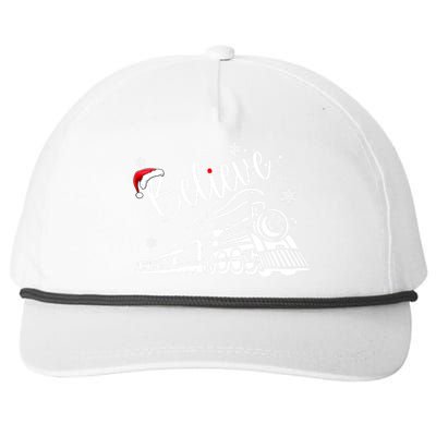 Believe Christmas Train Holiday Snapback Five-Panel Rope Hat