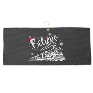 Believe Christmas Train Holiday Large Microfiber Waffle Golf Towel