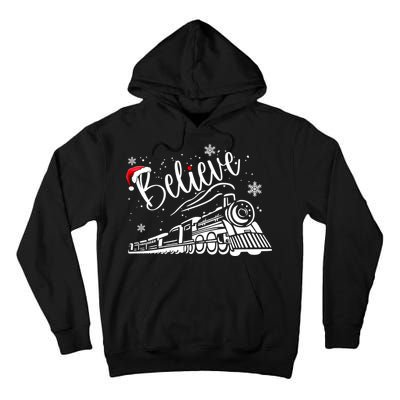 Believe Christmas Train Holiday Tall Hoodie
