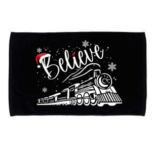 Believe Christmas Train Holiday Microfiber Hand Towel