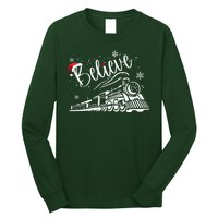 Believe Christmas Train Holiday Long Sleeve Shirt