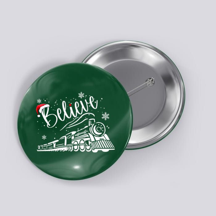 Believe Christmas Train Holiday Button