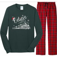 Believe Christmas Train Holiday Long Sleeve Pajama Set