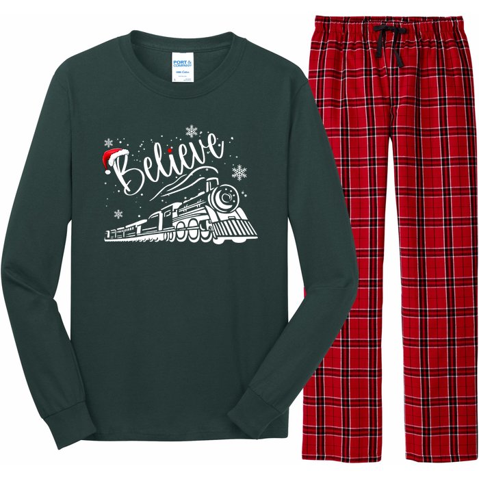 Believe Christmas Train Holiday Long Sleeve Pajama Set