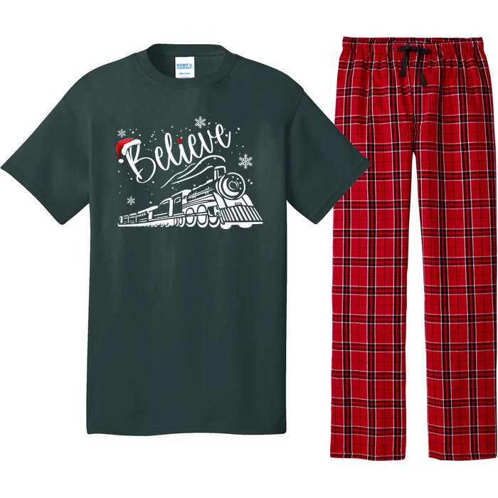 Believe Christmas Train Holiday Pajama Set