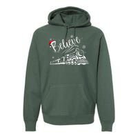 Believe Christmas Train Holiday Premium Hoodie