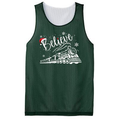 Believe Christmas Train Holiday Mesh Reversible Basketball Jersey Tank