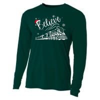 Believe Christmas Train Holiday Cooling Performance Long Sleeve Crew