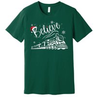 Believe Christmas Train Holiday Premium T-Shirt