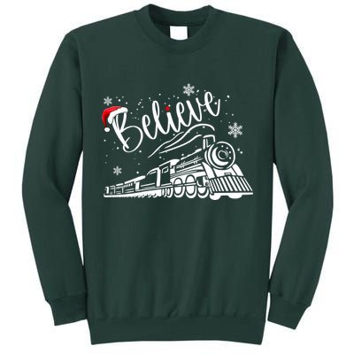 Believe Christmas Train Holiday Tall Sweatshirt