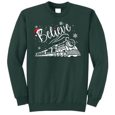 Believe Christmas Train Holiday Tall Sweatshirt